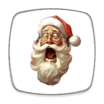 Weihnachtsmann lustig mit Brille Geschenk - Viereckiger Kühlschrankmagnet - Weiß - Vorne