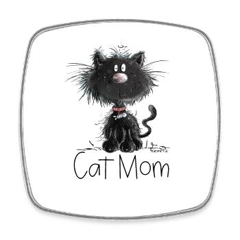 Drôle de chat noir avec des chats maman disant - Magnet carré - blanc - Devant
