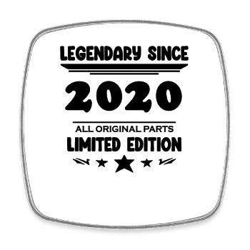 2020 - Year 2020 - Year of construction 2020 - Square fridge magnet - white - Front