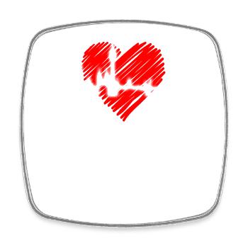 Nuremberg Skyline Heartbeat Fan Heart Love Nuremberg - Square fridge magnet - white - Front
