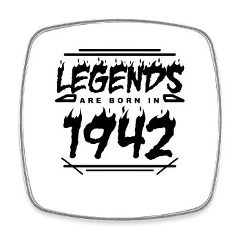 1942 - Born 1942 - Built in 1942 - Square fridge magnet - white - Front