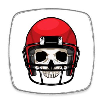 Skull American Football Sports - Square fridge magnet - white - Front