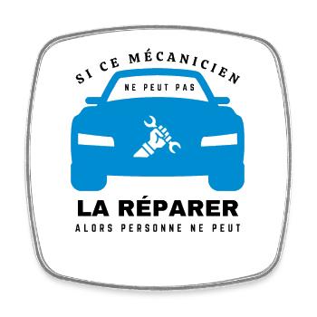 Mécanicien cadeau humoristique mécano drôle - Magnet carré - blanc - Devant