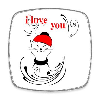 i love you - Square fridge magnet - white - Front