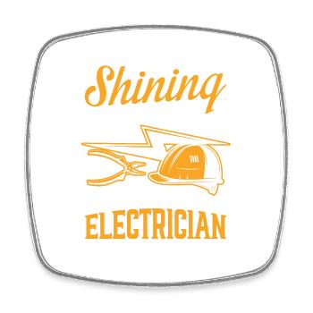 My knight in shining armor turns be an electrician - Viereckiger Kühlschrankmagnet - Weiß - Vorne