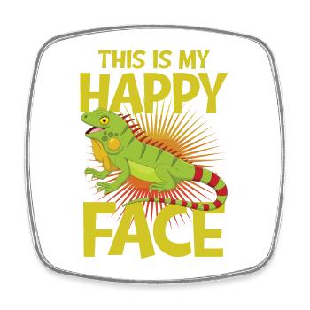 This is my happy face iguana - Viereckiger Kühlschrankmagnet - Weiß - Vorne