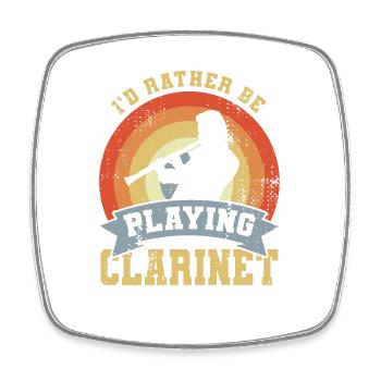 Je préfère jouer de la clarinette - Magnet carré - blanc - Devant