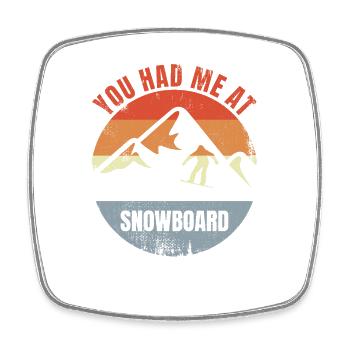 Blague de snowboarder - Magnet carré - blanc - Devant