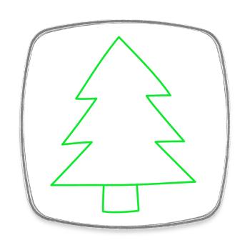 Weihnachtsbaum - Viereckiger Kühlschrankmagnet - Weiß - Vorne
