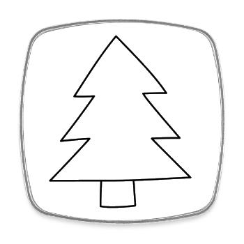 Weihnachtsbaum 2 - Viereckiger Kühlschrankmagnet - Weiß - Vorne