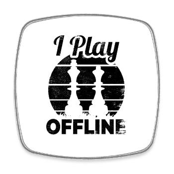 Ich spiele offline - Viereckiger Kühlschrankmagnet - Weiß - Vorne