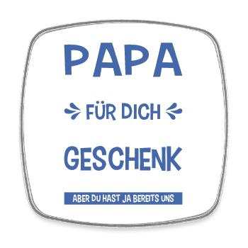Papa Bester Papa Der Welt Geschenk Weihnachten - Viereckiger Kühlschrankmagnet - Weiß - Vorne