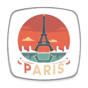 Cercle du coucher de soleil à Paris - Magnet carré - blanc - Devant