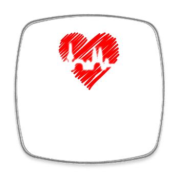 Brême Skyline Brême Heartbeat Fan Heart Love - Magnet carré - blanc - Devant