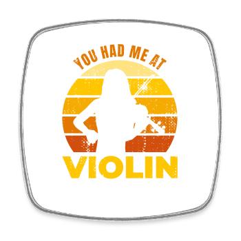 Du hattest mich bei Violine - Viereckiger Kühlschrankmagnet - Weiß - Vorne