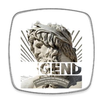 Greek God, Father's Day, Living Legend Saying - Square fridge magnet - white - Front