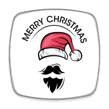 Merry Christmas Symbol xmas Santa Claus Graphic - Square fridge magnet - white - Front