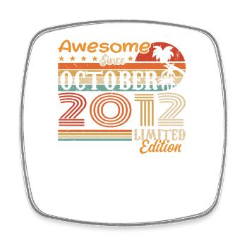 2012 October Vintage - October 2012 - Square fridge magnet - white - Front