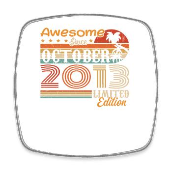 2013 October Vintage - October 2013 - Square fridge magnet - white - Front