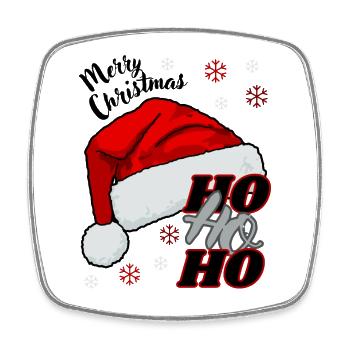 Frohe Weihnachten HO HO HO HO - Viereckiger Kühlschrankmagnet - Weiß - Vorne
