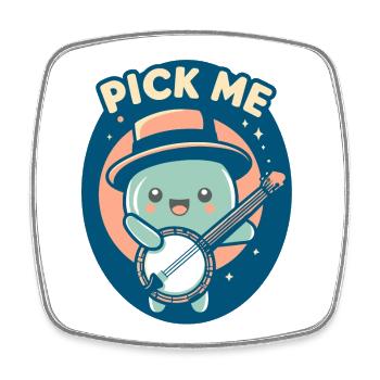 Banjo Pick Me - Viereckiger Kühlschrankmagnet - Weiß - Vorne