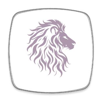 Silhouette majestueuse de tête de lion - Magnet carré - blanc - Devant