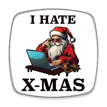 Tech-Weihnachtsmann hasst Weihnachten - Viereckiger Kühlschrankmagnet - Weiß - Vorne