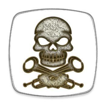 Skull Skull - Square fridge magnet - white - Front