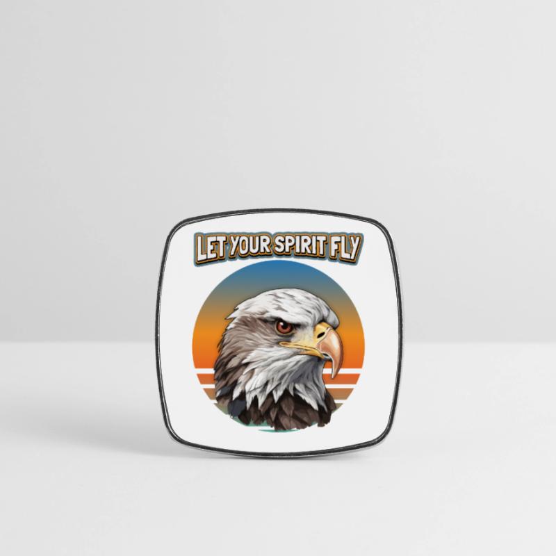Eagle Motif, Eagle Illustration, Saying Square fridge magnet