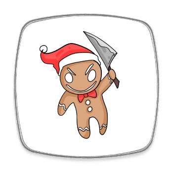 Evil Gingerbread Christmas - Square fridge magnet - white - Front