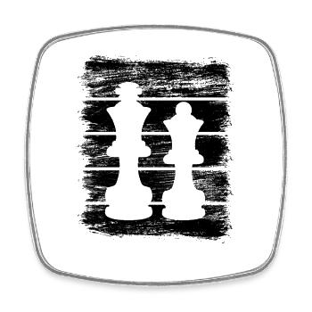 Chess Queen and King - Square fridge magnet - white - Front