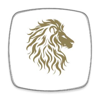 Silhouette majestueuse de tête de lion - Magnet carré - blanc - Devant