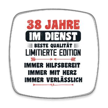 38 Jahre im Dienst 38 Jähriges Dienstjubiläum - Viereckiger Kühlschrankmagnet - Weiß - Vorne