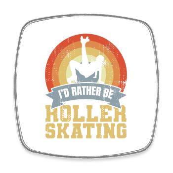 Roller skating love - Square fridge magnet - white - Front
