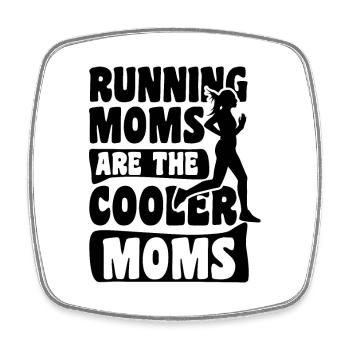 Running Nut - Square fridge magnet - white - Front