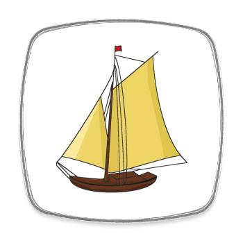 Segelboot Boot Schiff Seefahrt segeln Ahoi - Viereckiger Kühlschrankmagnet - Weiß - Vorne