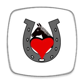 Fer à cheval cheval tête de cheval coeur cadeau d’anniversaire - Magnet carré - blanc - Devant