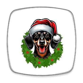 Weihnachten & Dackel | Festlich für Hundefreunde - Viereckiger Kühlschrankmagnet - Weiß - Vorne