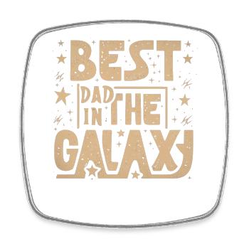 Best Papa Galaxy - Square fridge magnet - white - Front