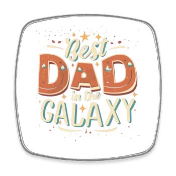 Best dad in the galaxy - Square fridge magnet - white - Front