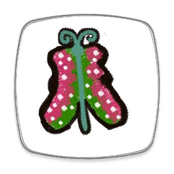 Summer Butterfly Insect Insect Butterfly Child - Square fridge magnet - white - Front