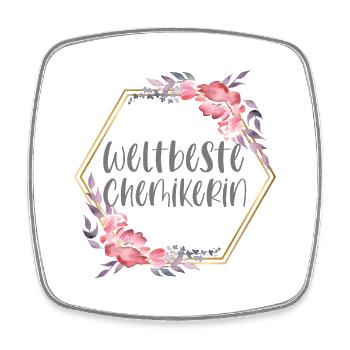 Chemikerin Chemie Mädchen Beruf Geschenk - Viereckiger Kühlschrankmagnet - Weiß - Vorne