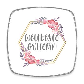 Golferin Golfspielerin Golf Mädchen Geschenk - Viereckiger Kühlschrankmagnet - Weiß - Vorne