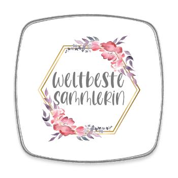 Sammeln Sammlerin Sammlung Mädchen Geschenk - Viereckiger Kühlschrankmagnet - Weiß - Vorne