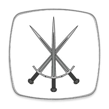 Schwerter Schwert Schwertsäbel Schwertkampf König - Viereckiger Kühlschrankmagnet - Weiß - Vorne