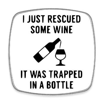Ella Lopez "Rescued wine" - Square fridge magnet - white - Front