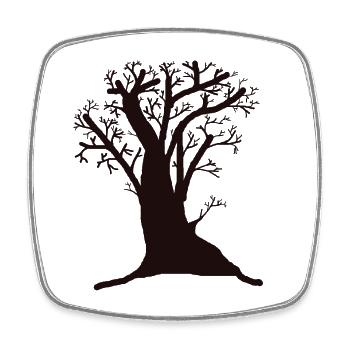 Baum Botanik Laubbaum Wald Natur Wildnis Holz Co2 - Viereckiger Kühlschrankmagnet - Weiß - Vorne