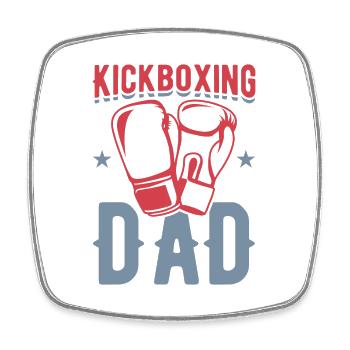 Kickboxing Dad - Square fridge magnet - white - Front