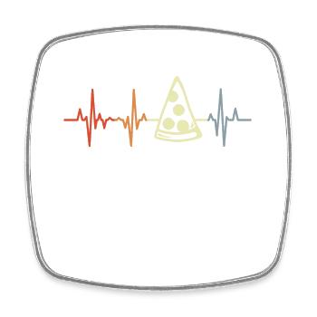 Vintage Pizza Heart Palpitations - Square fridge magnet - white - Front