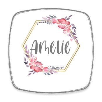 Amelie Mädchen Name Baby Geschenk - Viereckiger Kühlschrankmagnet - Weiß - Vorne